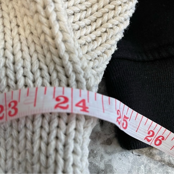 Vintage V-Neck Sweater with Navy Stripes & Compass Arm Patches - Picture 9 of 9